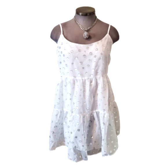 FLIRTY ☆ WHITE ORGANZA POLKA-DOT BABYDOLL DRESS ☆ 2x ☆ NWT - Picture 3 of 10